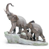 Lladro Elephants Walking Figurine