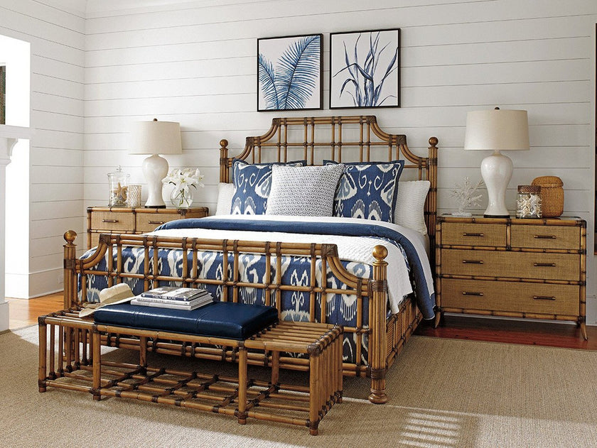 Tommy Bahama Home Twin Palms St. Kitts Rattan Bed
