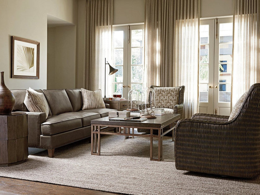 Tommy Bahama Home Cypress Point Everett Round Travertine End Table