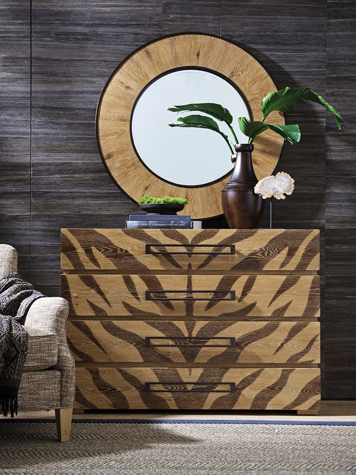 Tommy Bahama Home Los Altos Carins Round Mirror