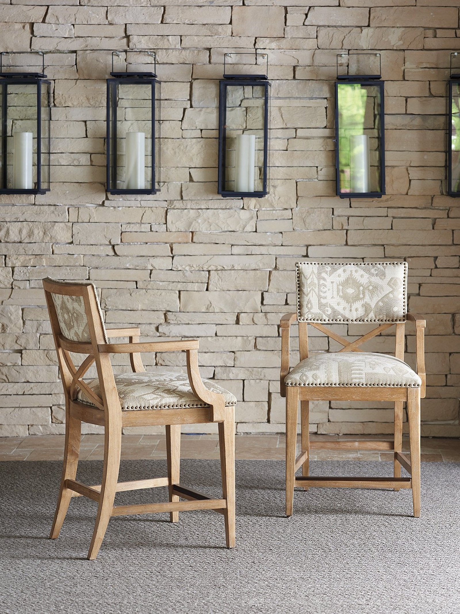 Tommy Bahama Home Los Altos Sutherland Upholstered Counter Stool Customizable