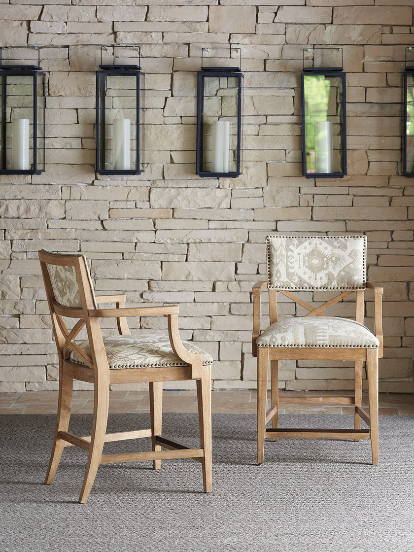 Tommy Bahama Home Los Altos Sutherland Upholstered Counter Stool Customizable