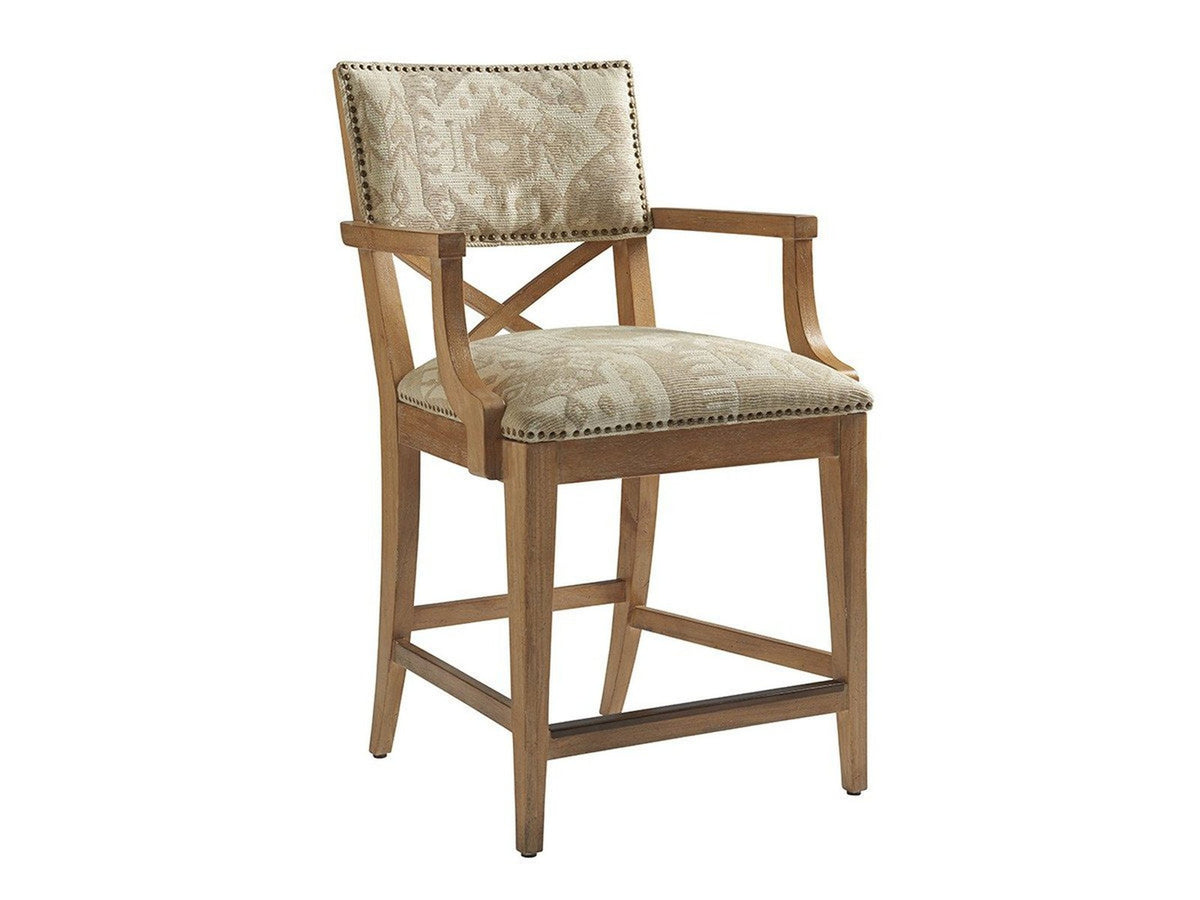 Tommy Bahama Home Los Altos Sutherland Upholstered Counter Stool Customizable