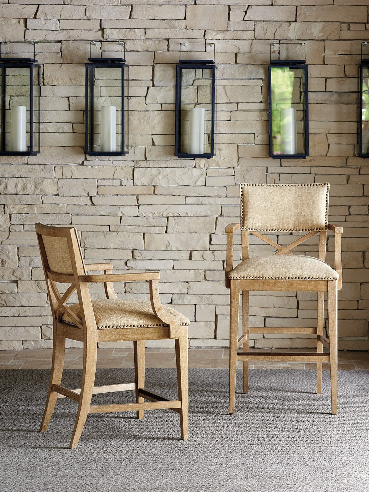 Tommy Bahama Home Sutherland Upholstered Bar Stool As Shown