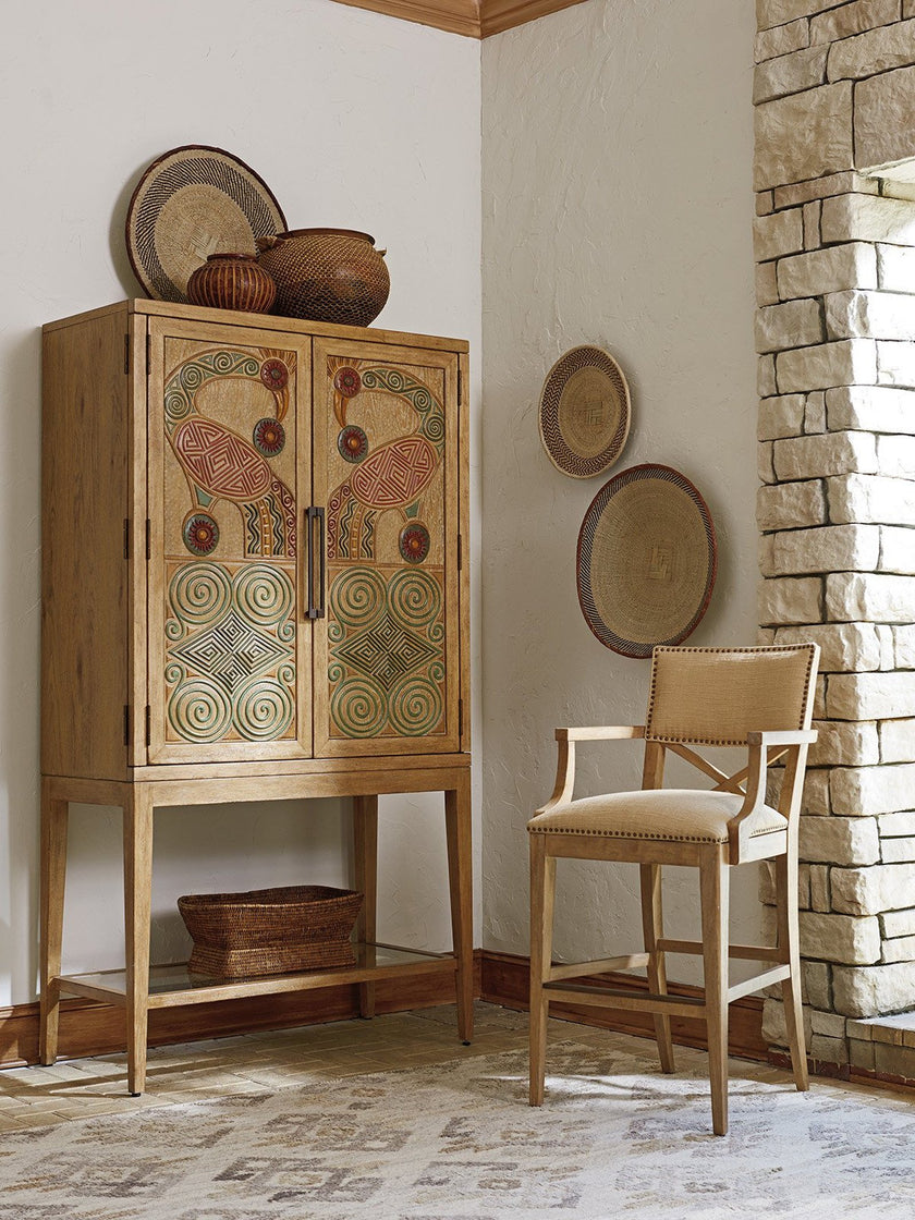 Tommy Bahama Home Sutherland Upholstered Bar Stool As Shown