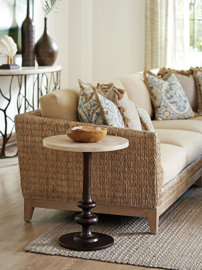Tommy Bahama Home Los Altos Marshall Stone Top Round End Table