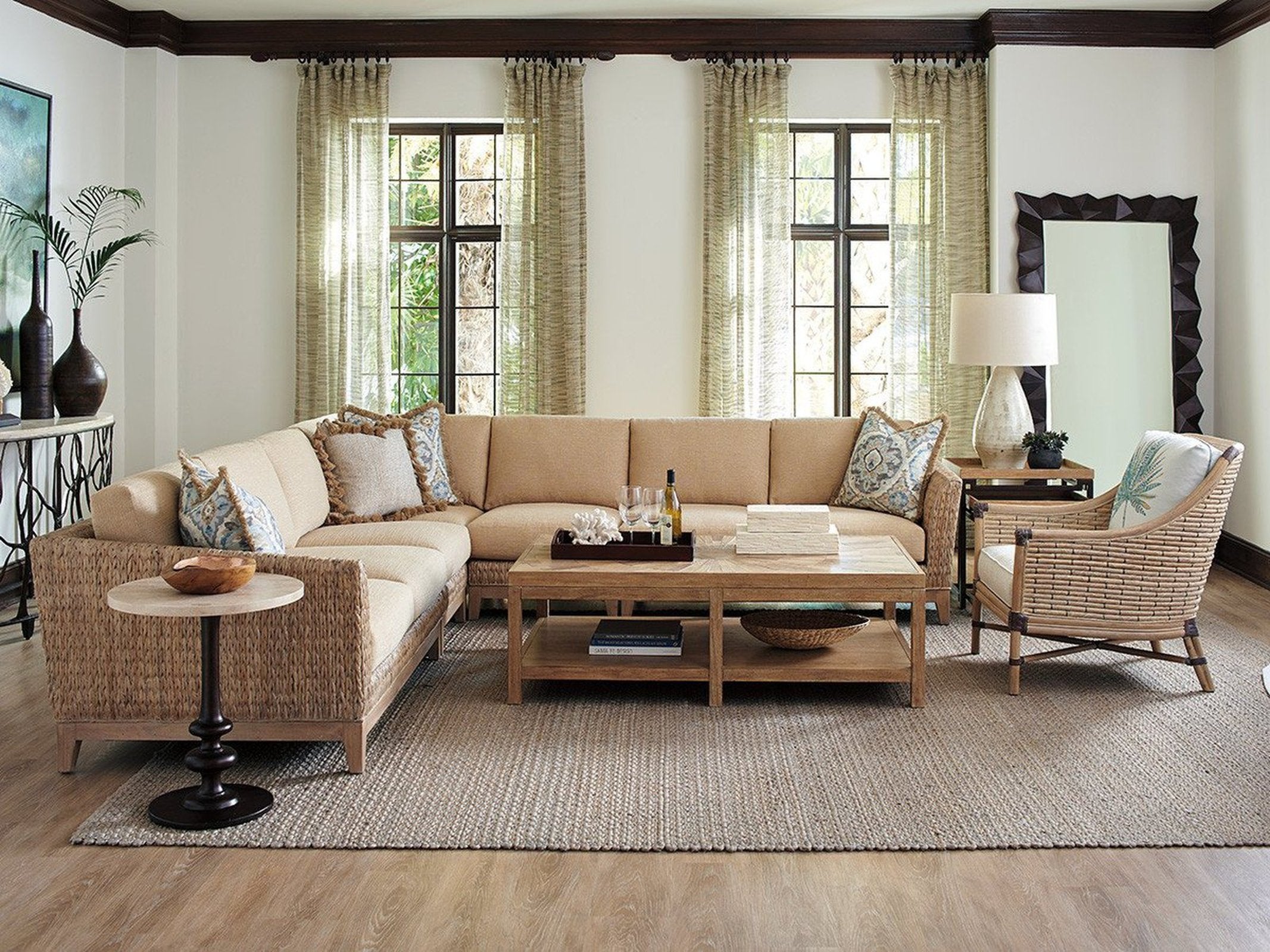 Tommy Bahama Home Los Altos Marshall Stone Top Round End Table