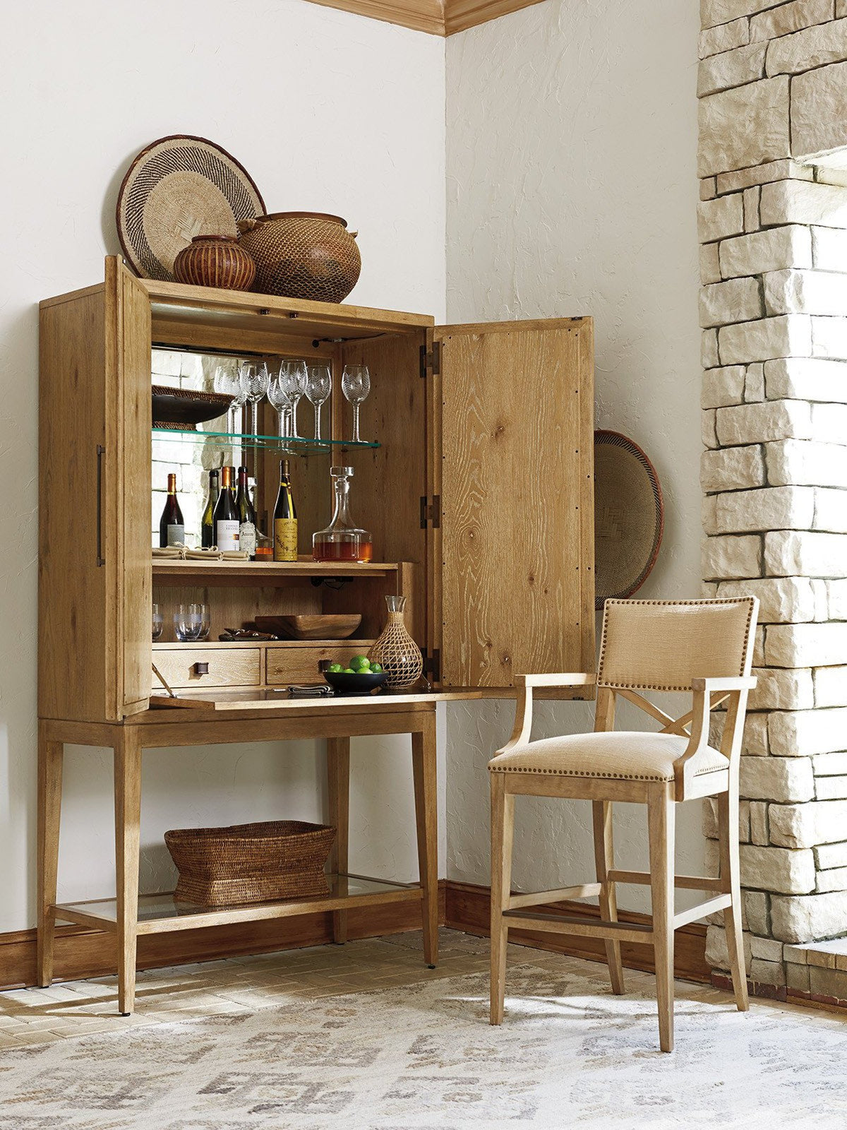 Tommy Bahama Home Los Altos Cameroon Bar Cabinet