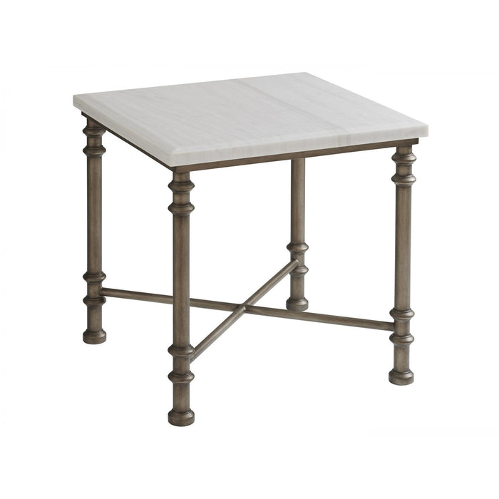 Tommy Bahama Home Ocean Breeze Flagler Square Marble Top End Table