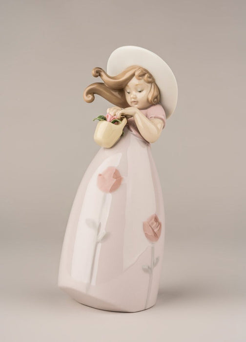 Lladro Little Rose Girl Figurine