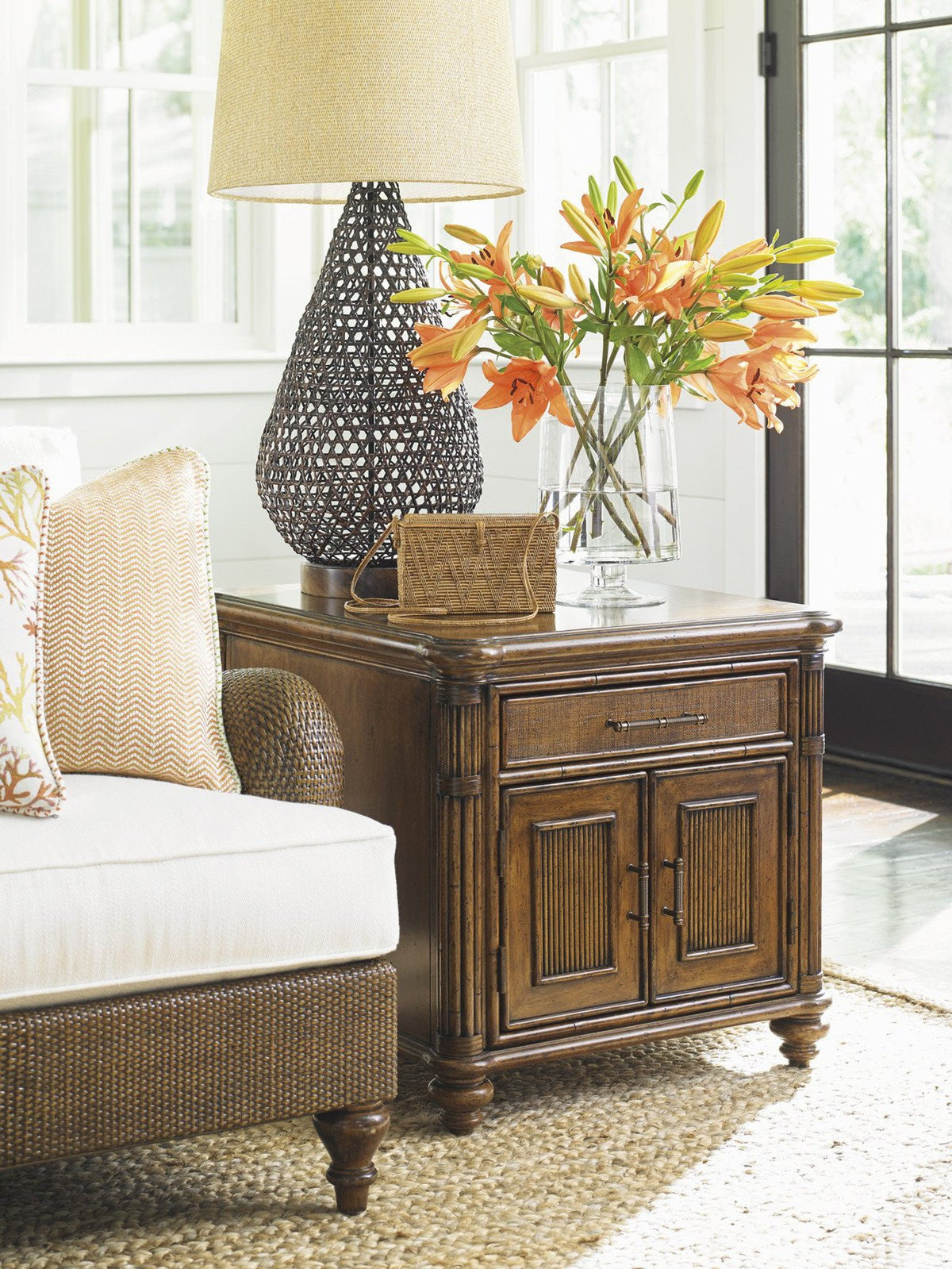 Tommy Bahama Home Bali Hai Mariner Storage End Table