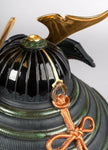 Lladro Orange Samurai Helmet Figurine