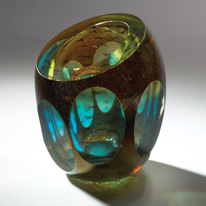 Global Views Molten Jewel Vase-Aqua