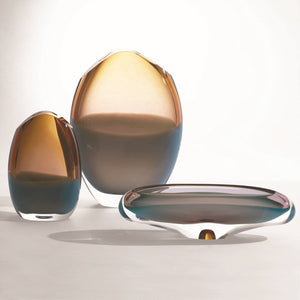 Global Views Oval Vase-Pistachio Amber