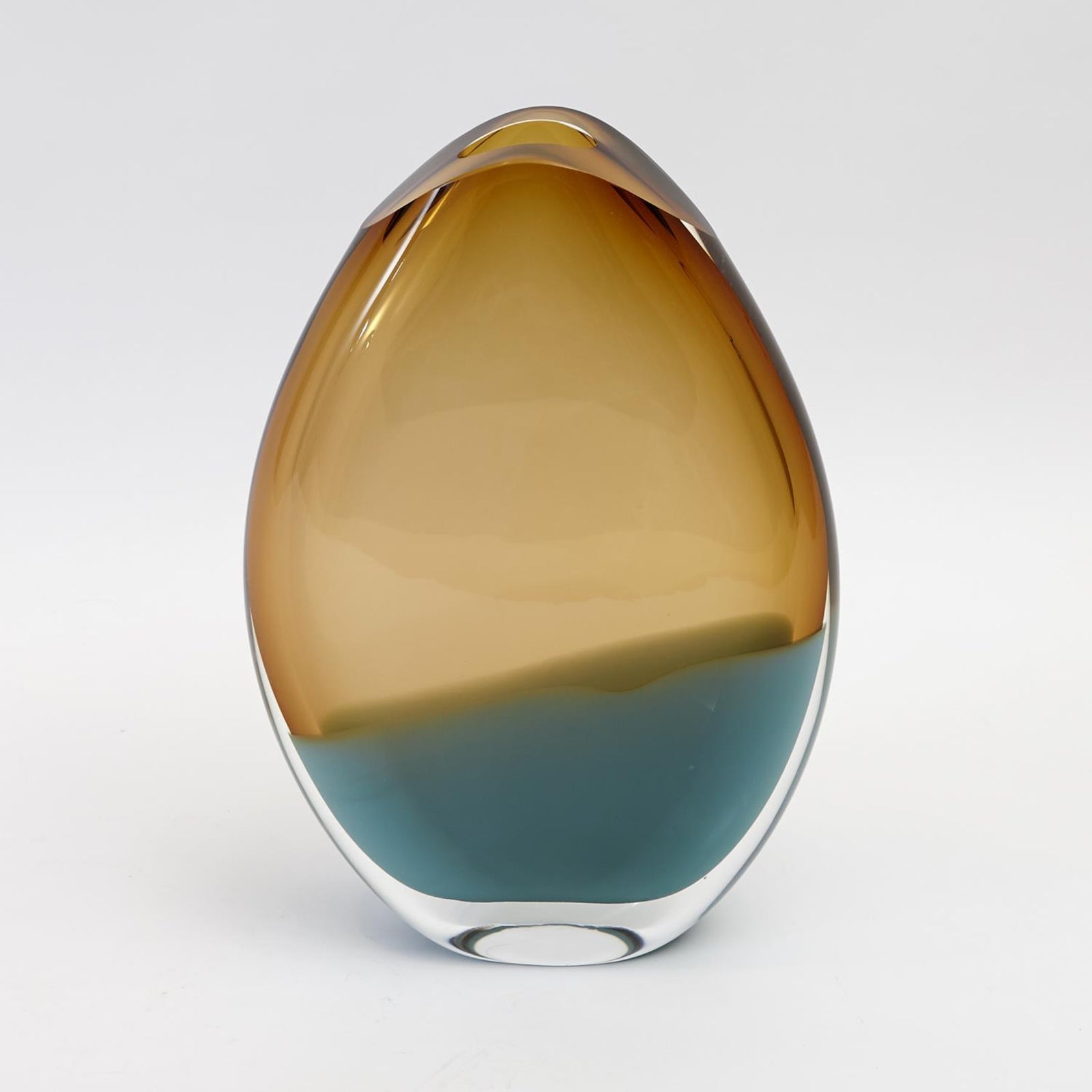 Global Views Oval Vase-Pistachio Amber