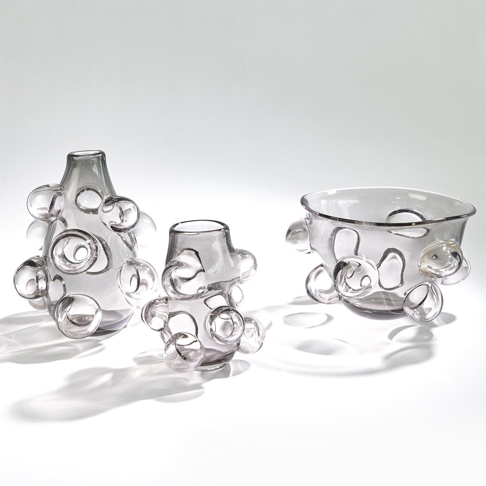 Global Views Bubbled Bowl Smoke Grey