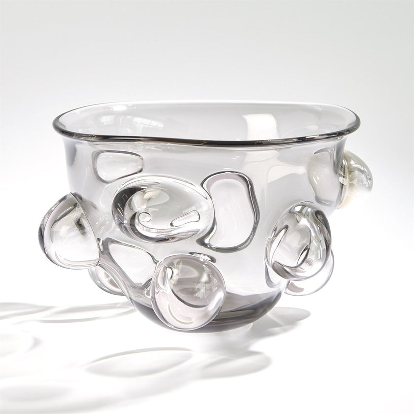 Global Views Smoke Grey Bubbled Bowl