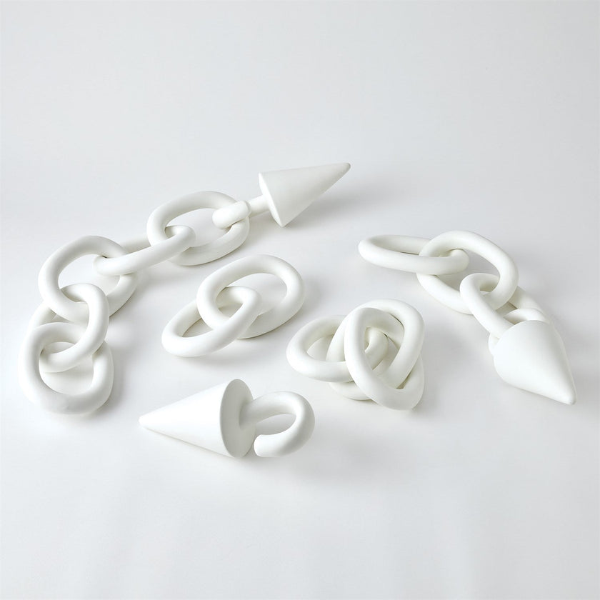 Global Views Matte White Connected Rings