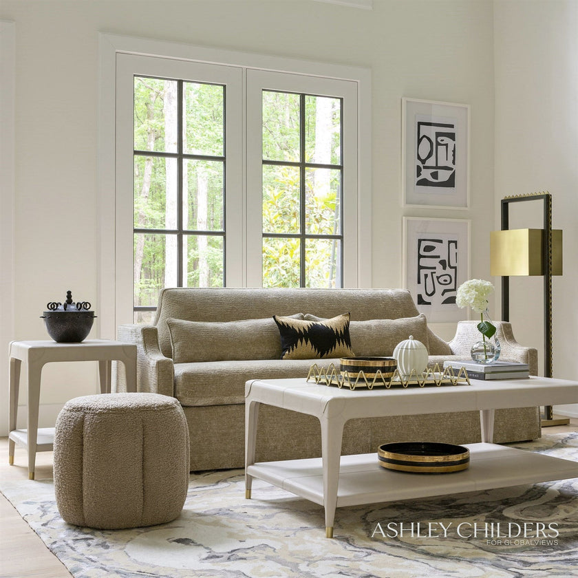Global Views Tuffet Ottoman Sheepskin by Ashley Childers