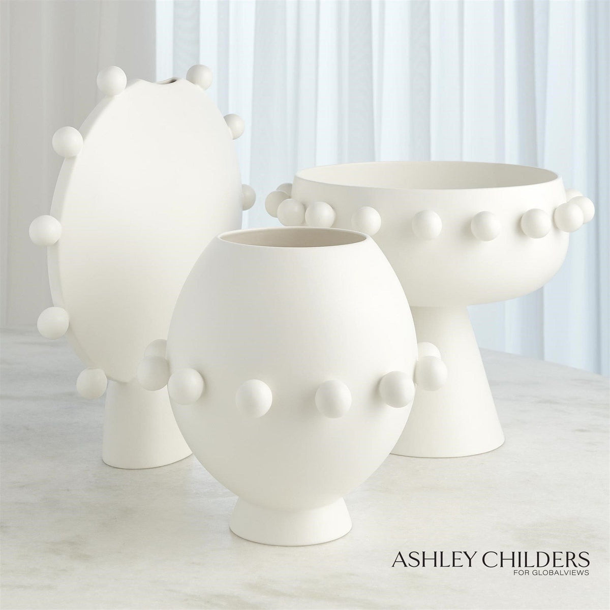 Global Views Spheres Collection Footed Bowl by Ashley Childers