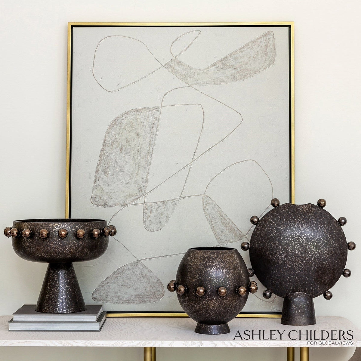 Global Views Spheres Collection Footed Bowl by Ashley Childers