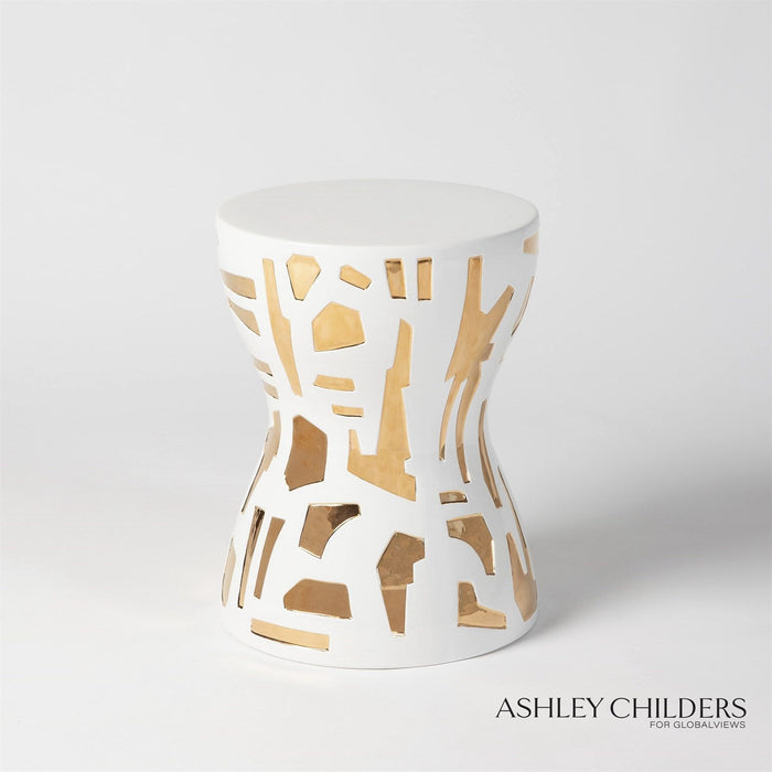Global Views Abstract Stool by Ashley Childers DSC