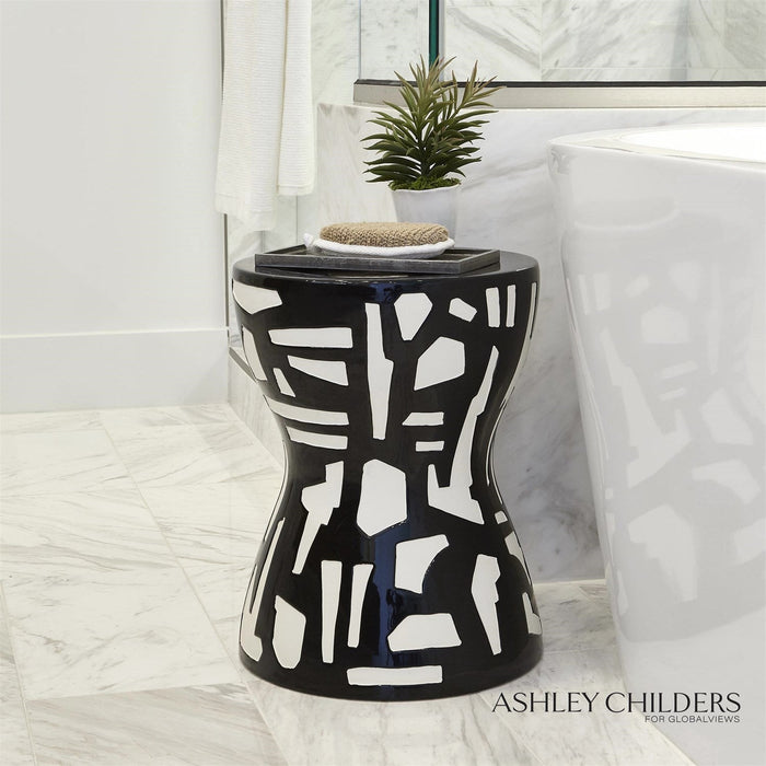 Global Views Abstract Stool by Ashley Childers