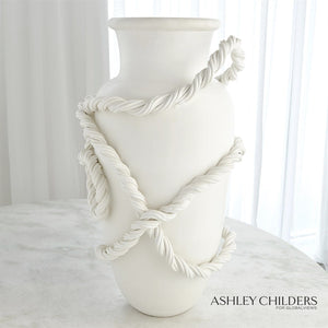 Global Views Matte White Twisted Amphora Vase