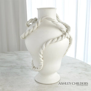 Global Views Matte White Twisted Vine Vase