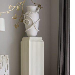 Global Views Matte White Twisted Amphora Vase