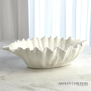 Global Views White Organic Wave Oval Bowl