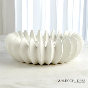 Global Views White Spicchi Line Bowl Matte