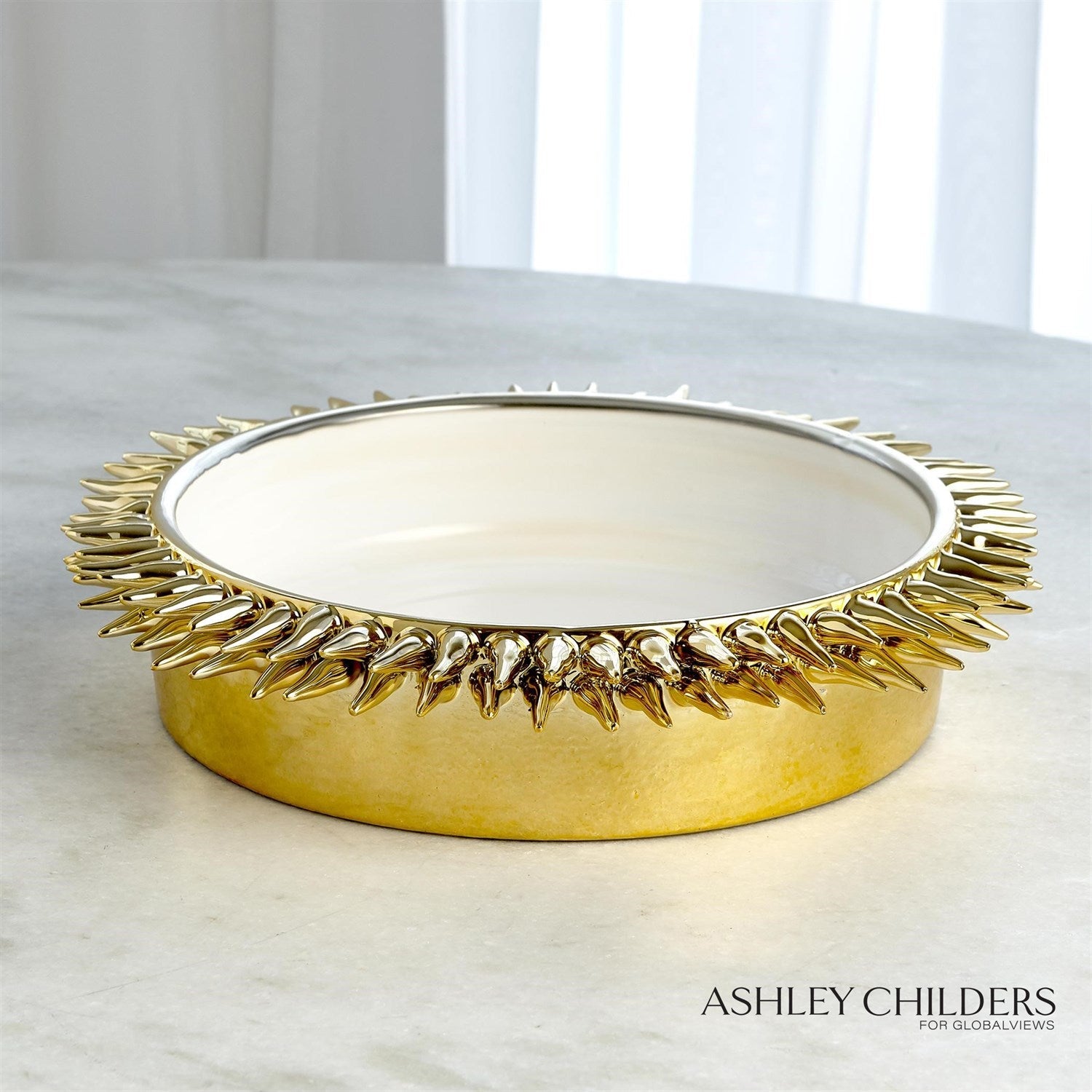 Global Views White Spike Low Bowl