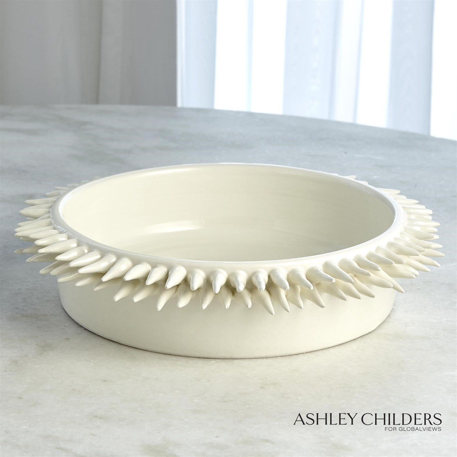 Global Views White Spike Low Bowl