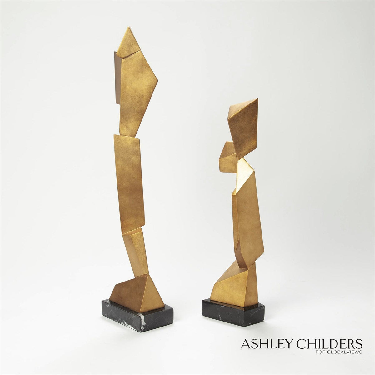 Global Views Gold Facet Sculpture