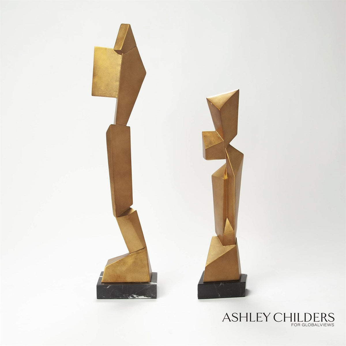 Global Views Gold Facet Sculpture