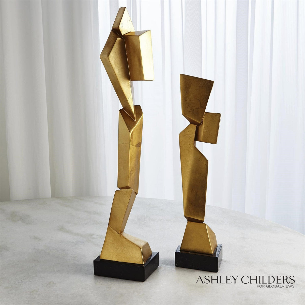 Global Views Gold Facet Sculpture