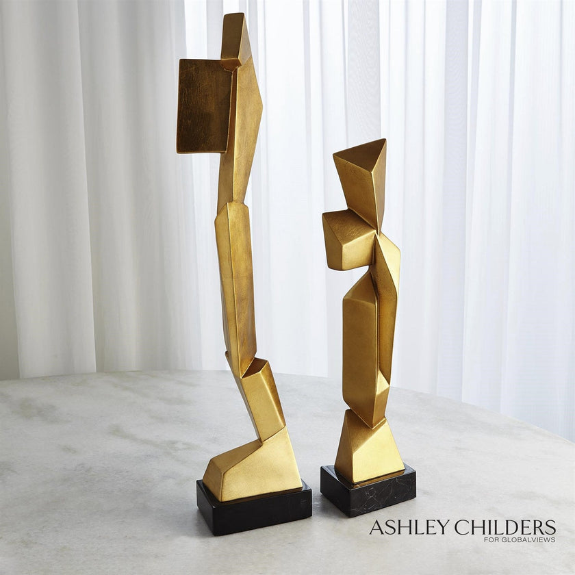 Global Views Gold Facet Sculpture