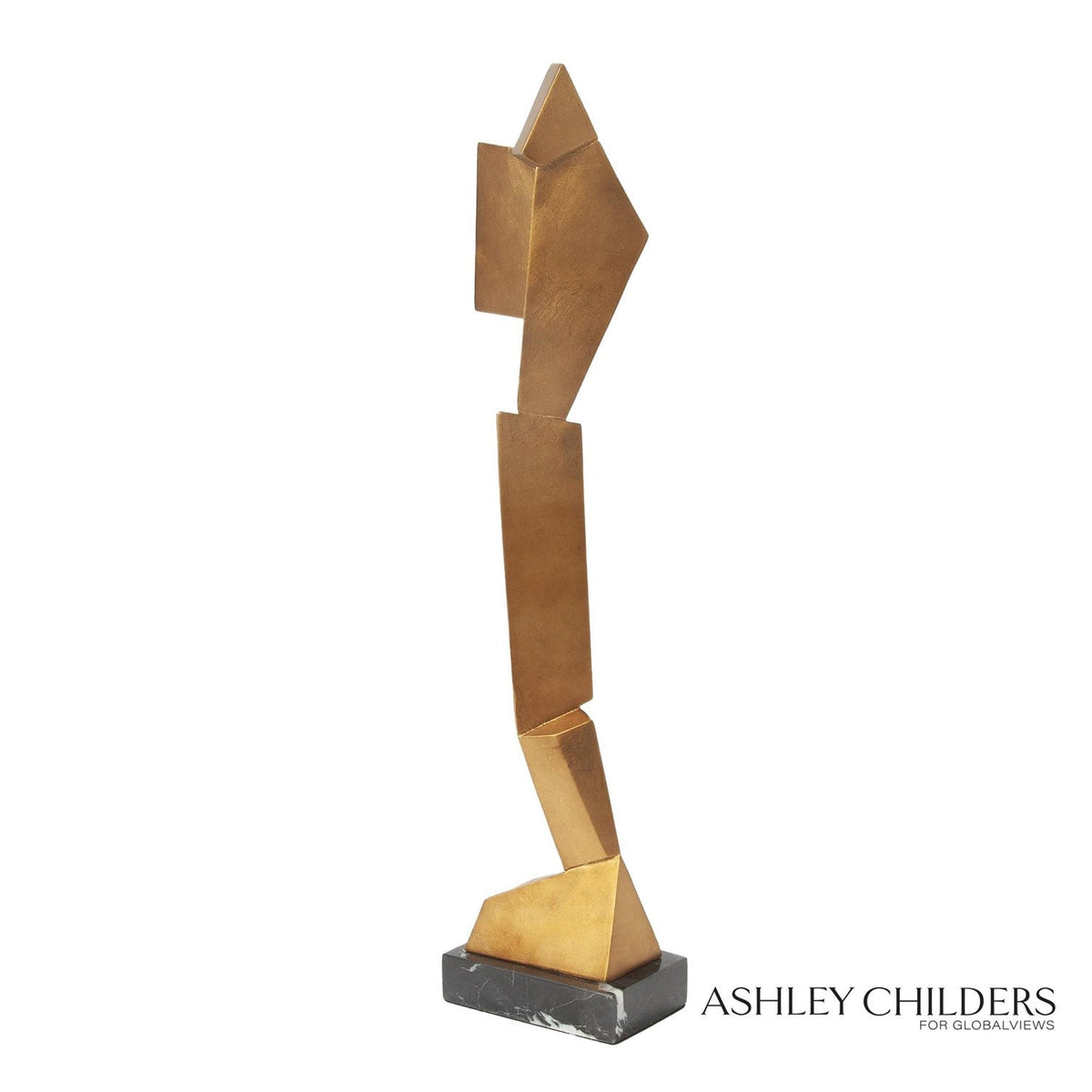 Global Views Gold Facet Sculpture