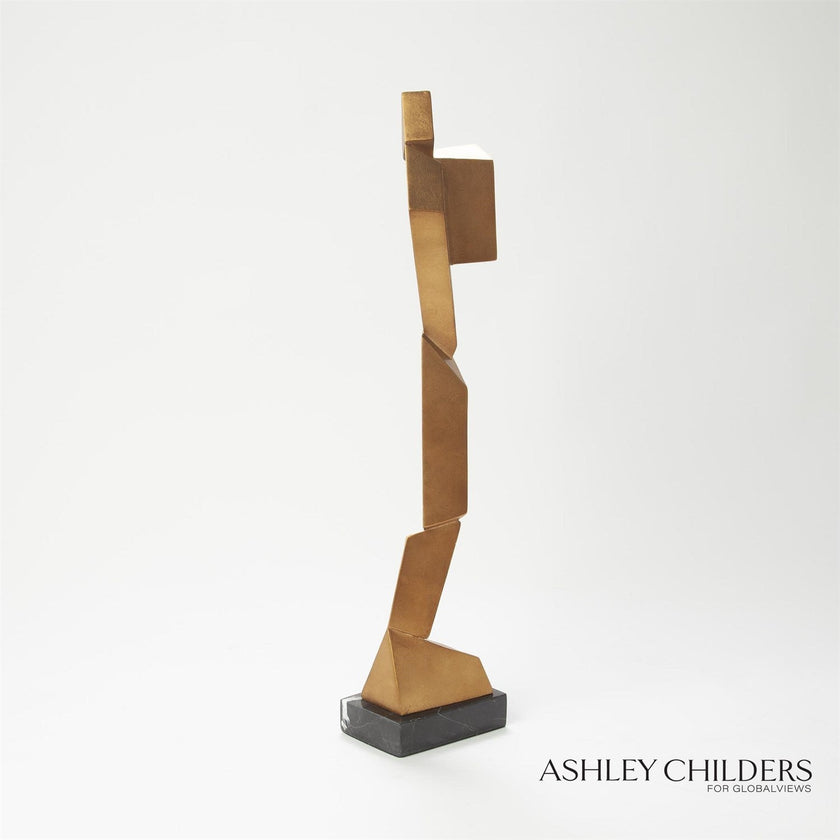 Global Views Gold Facet Sculpture