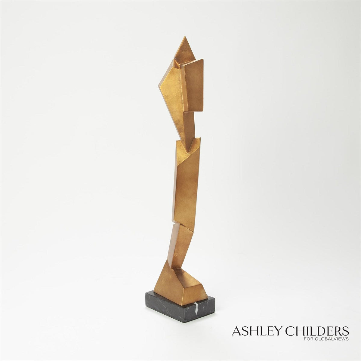 Global Views Gold Facet Sculpture
