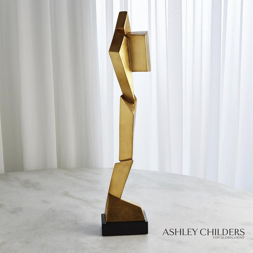 Global Views Gold Facet Sculpture