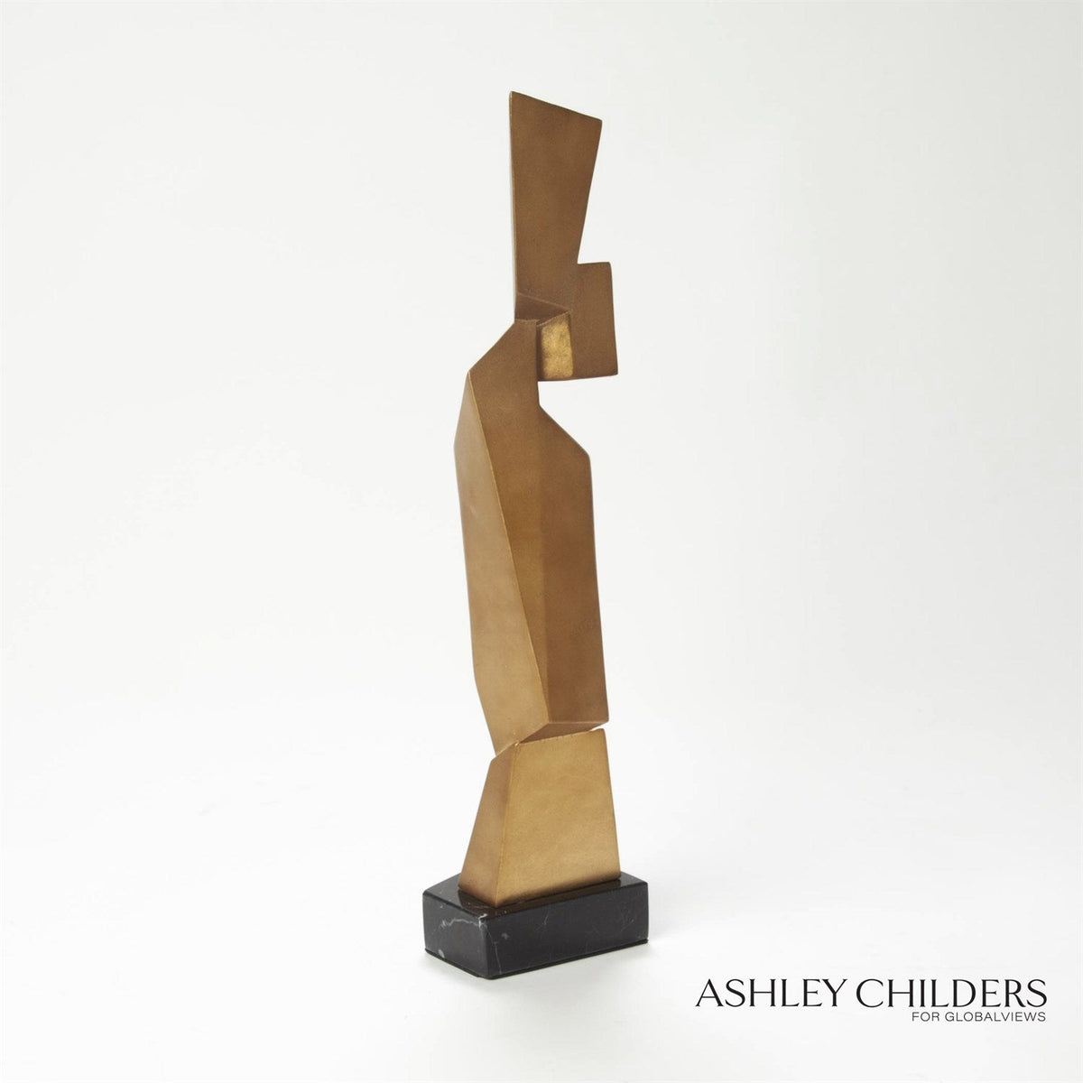 Global Views Gold Facet Sculpture