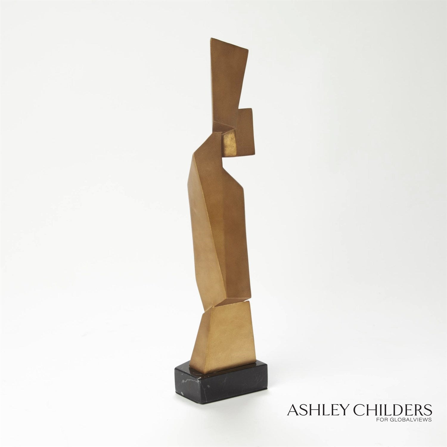 Global Views Gold Facet Sculpture