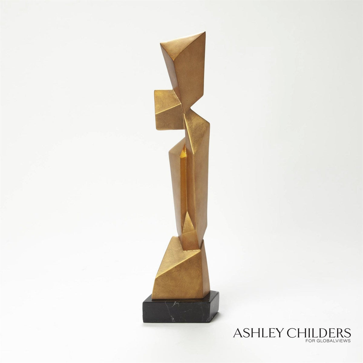 Global Views Gold Facet Sculpture
