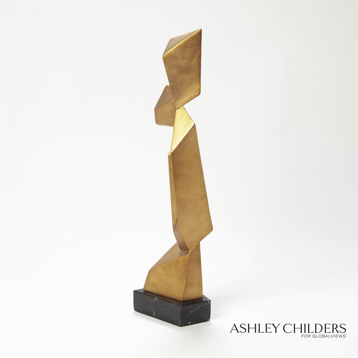 Global Views Gold Facet Sculpture