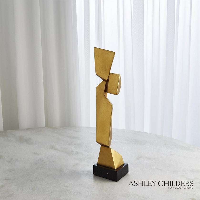 Global Views Gold Facet Sculpture