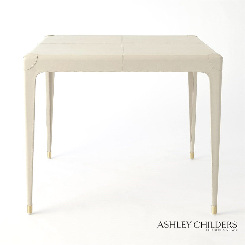 Global Views Mist Leather Tiburtina Game Table