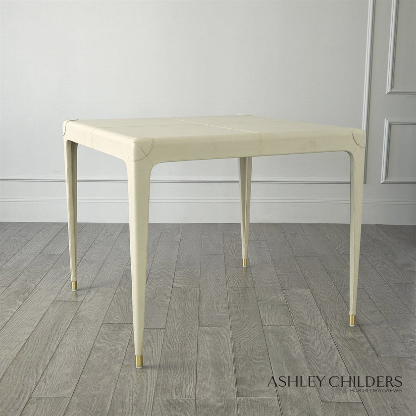 Global Views Mist Leather Tiburtina Game Table