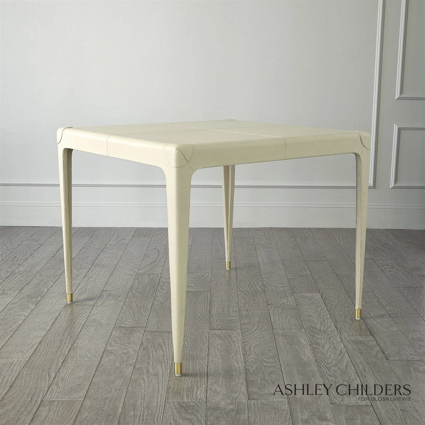 Global Views Mist Leather Tiburtina Game Table